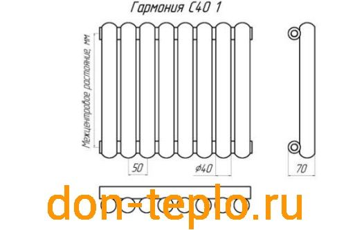 Стальной трубчатый радиатор КЗТО Гармония С 40 1 750 фото 2
