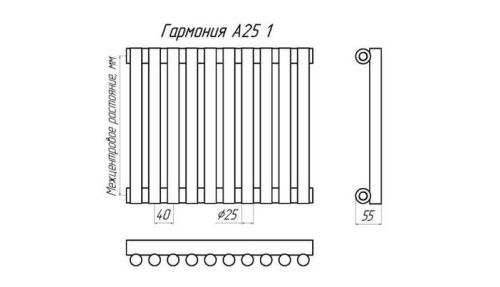 Стальной трубчатый радиатор КЗТО  Гармония А 25 1 300 фото 3