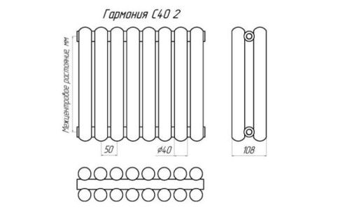 Стальной трубчатый радиатор КЗТО Гармония С 40 2 1500 фото 2