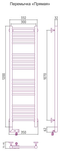 Электрический полотенцесушитель Богема 2.0 1200х300 фото 3