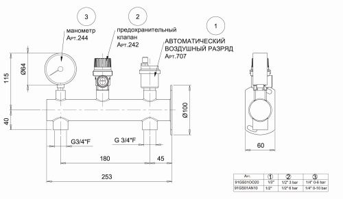 Группа безопасности котла ICMA GS01 фото 2