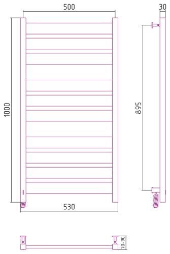 Электрический полотенцесушитель Центурион 3.0 1000х500 фото 3